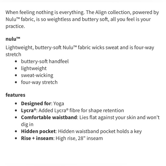 Lululemon Align High-Rise Pant 28" in Mango Dream - Picture 5 of 7